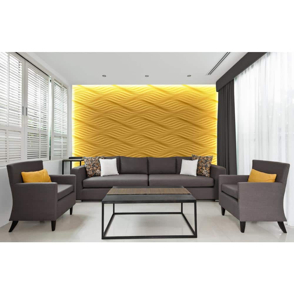 Wave Pattern 2ft x 2ft White Glue-up Wall Panel Pack
