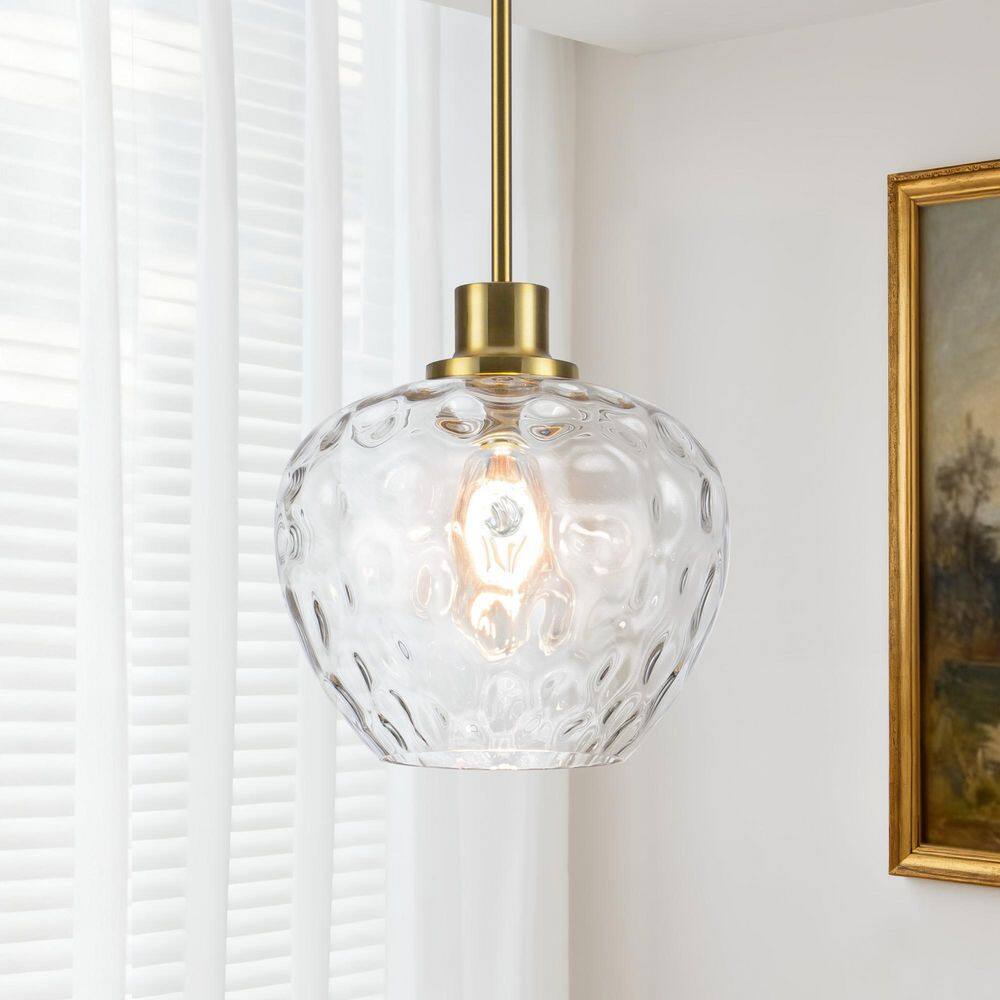 RayHome 1-Light Gold Modern Pendant Light Apple-Shaped Glass Shade with Water-patterned for Kitchen Bedroom price history on PriceWatchPro
