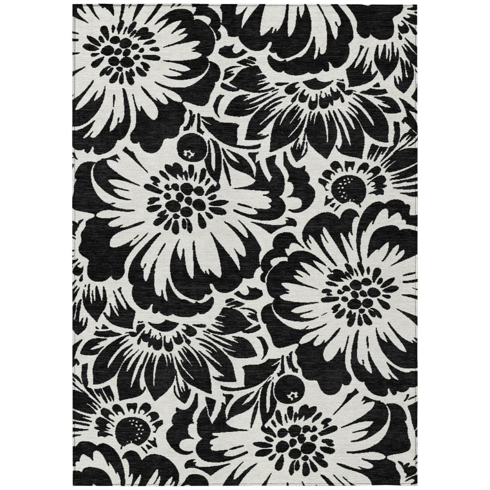 Addison Rugs Chantille ACN551 Black 2 ft. 6 in. x 3 ft. 10 in. Machine ...