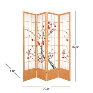 7 ft. Natural 4-Panel Room Divider