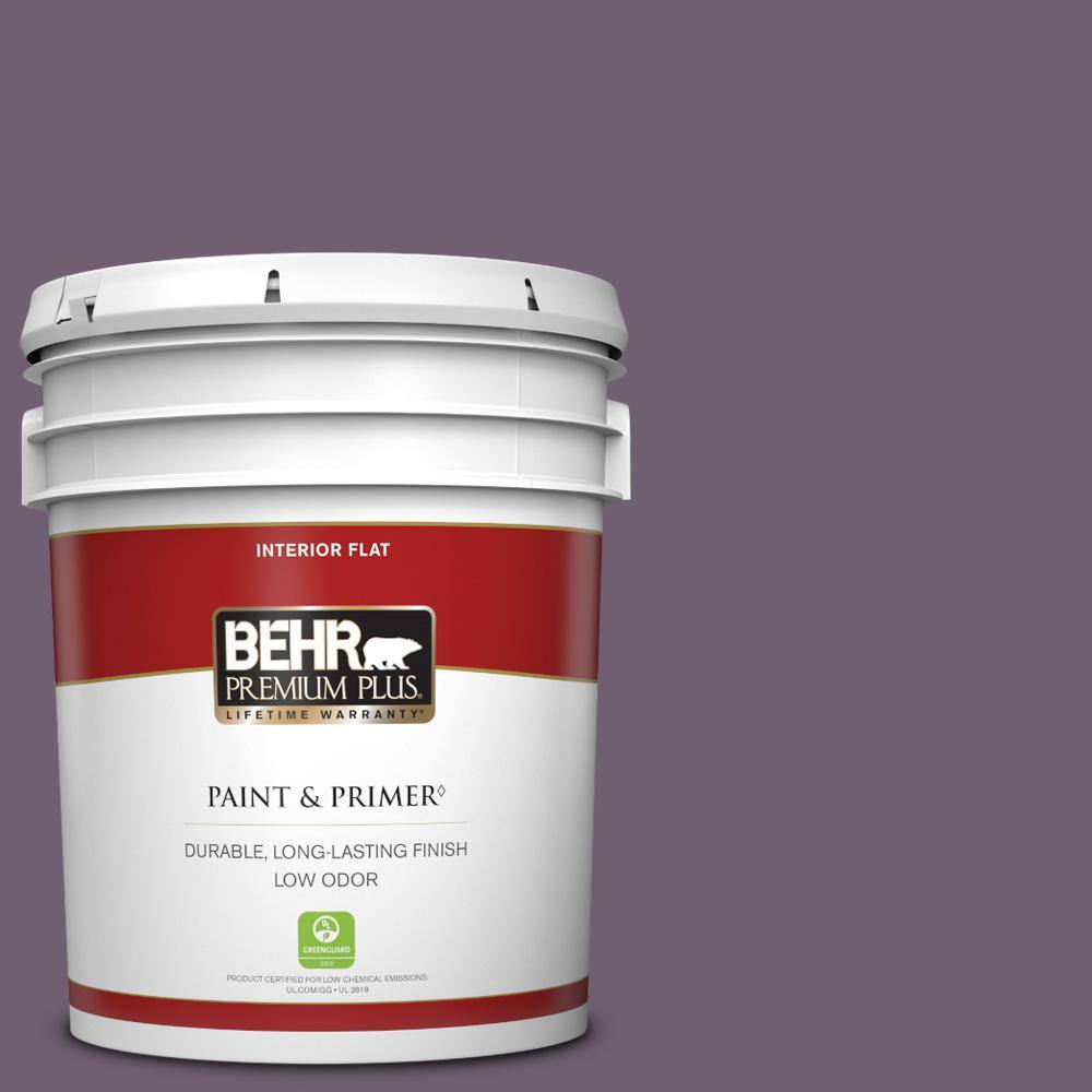 BEHR PREMIUM PLUS 5 gal. S1006 Blackberry Jam Flat Low Odor Interior