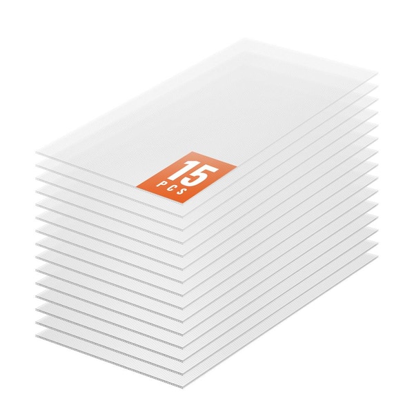 4 ft. x 2 ft. Corrugated Polycarbonate Roof Panel Profile Roof Panel Waterproof UV Protected (15-Pack)