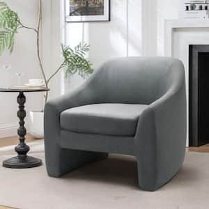 Dark Gray Velvet Accent Arm Chair(Set of 1)