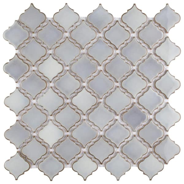 Merola Tile Hudson Tangier Grey Eye 12-3/8 in. x 12-1/2 in. Porcelain Mosaic Tile (11.0 sq. ft./Case)