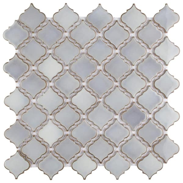 Hudson Tangier Grey Eye 12 in. x 12 in. Porcelain Floor and Wall Mosaic Tile (11.0 sq. ft./Case)
