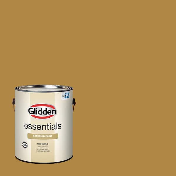 Glidden Essentials 1 gal. PPG1106-7 Butterscotch Ripple Satin Exterior Paint