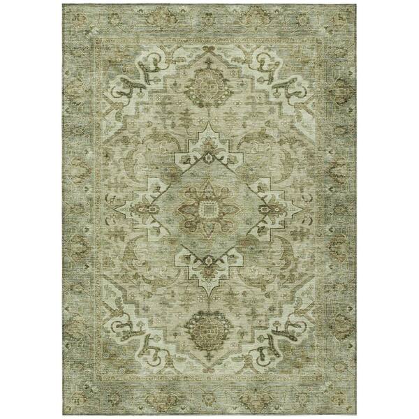 Chantille Machine Washable Indoor/Outdoor Abstract ACN2164 Sage 2 ft. 6 in. x 3 ft. 10 in. Area Rug