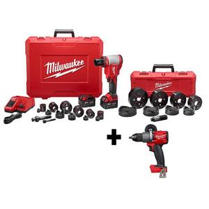 M18 18-Volt Lithium-Ion 1/2 in. - 4 in. Force Logic High Capacity Cordless Knockout Tool Kit /W Die Set & Hammer Drill