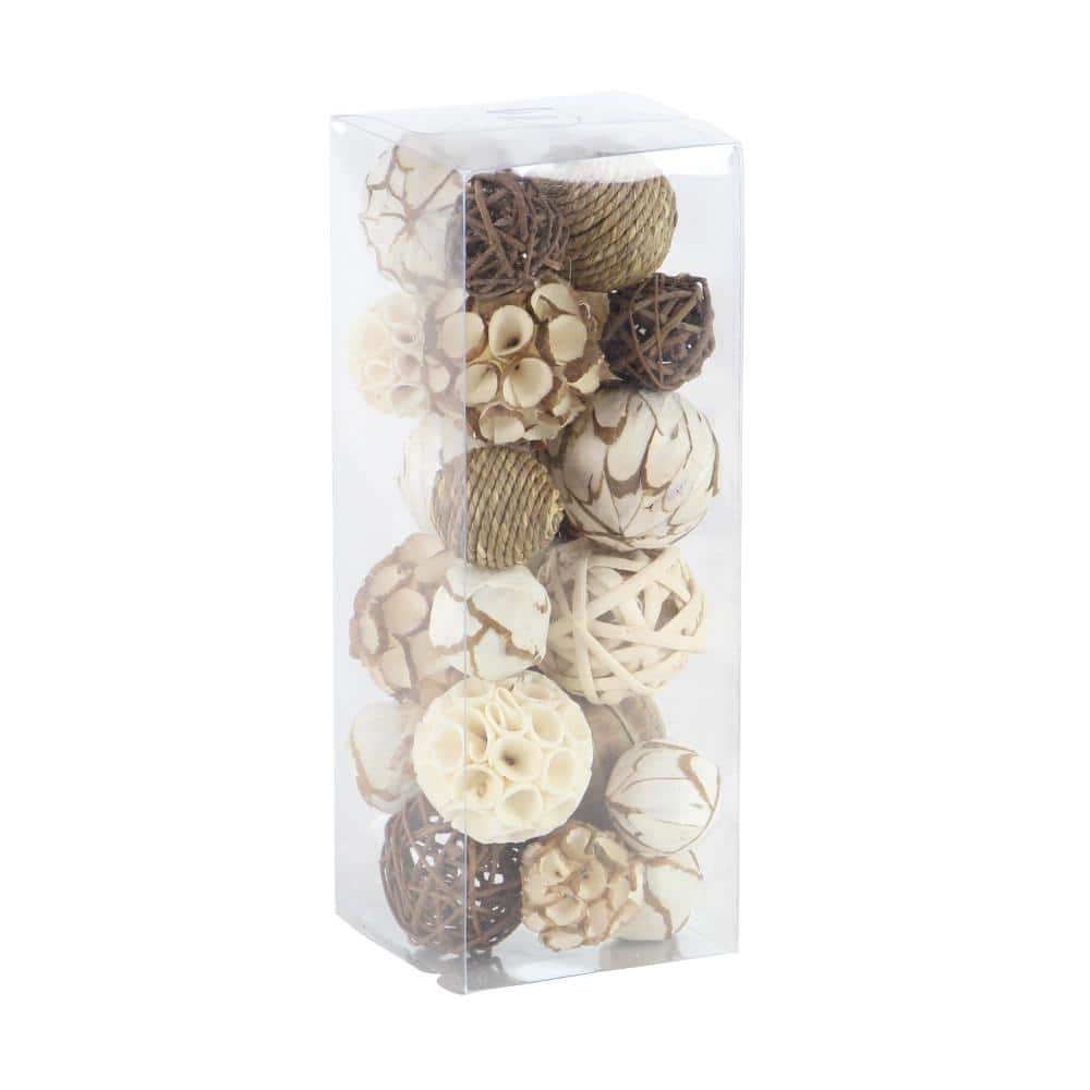 Multi-Colored Handmade Dried Plant Orbs Vase Filler Set
