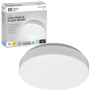 7 in. White Round Closet Light LED Flush Mount Ceiling Light 810 Lumens 4000K Bright White Bathroom Light Laundry Room