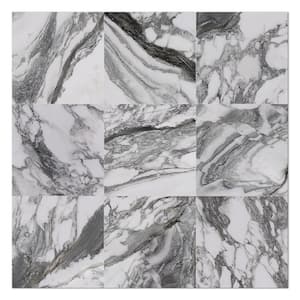 Senzia Arabesque 7.87 in. x 7.87 in. Matte Porcelain Marble look Floor and Wall Tile (10.76 sq. ft./Case)