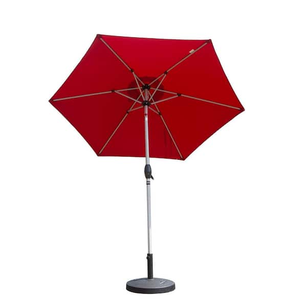 7.5 ft. Brick Red Patio Umbrella in with Push Button Tilt and Crank