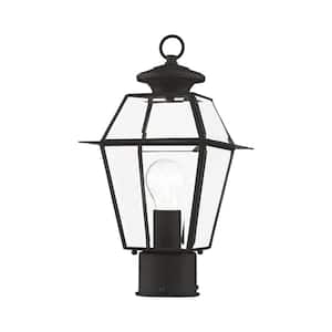 Ainsworth 14 in. 1-Light Black Cast Brass Hardwired Outdoor Rust Resistant Post Light  with No Bulbs Included
