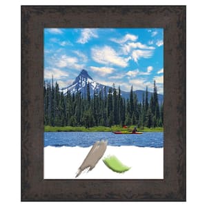 Dappled Black Brown Wood Picture Frame Opening Size 16x20 in.