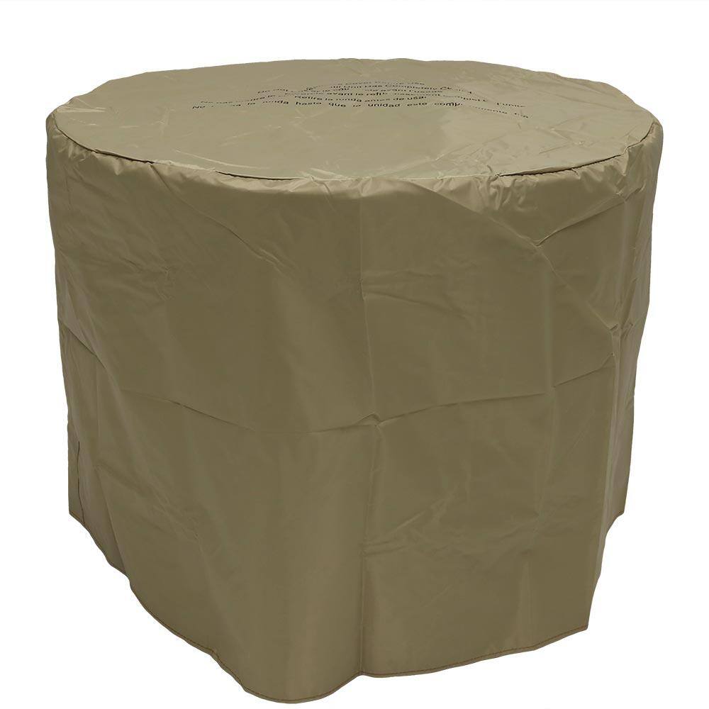 Light Brown Rope and Barrel Design Propane Gas Fire Pit Table