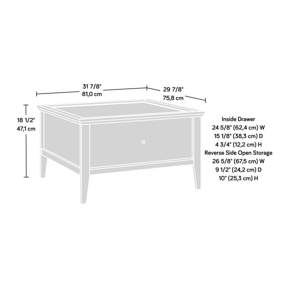 Glacier Oak Rectangular Coffee Table with Storage Drawer
