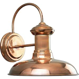 Brookside Collection 12 in.1-Light Solid Copper Farmhouse Outdoor Large Wall Lantern Light