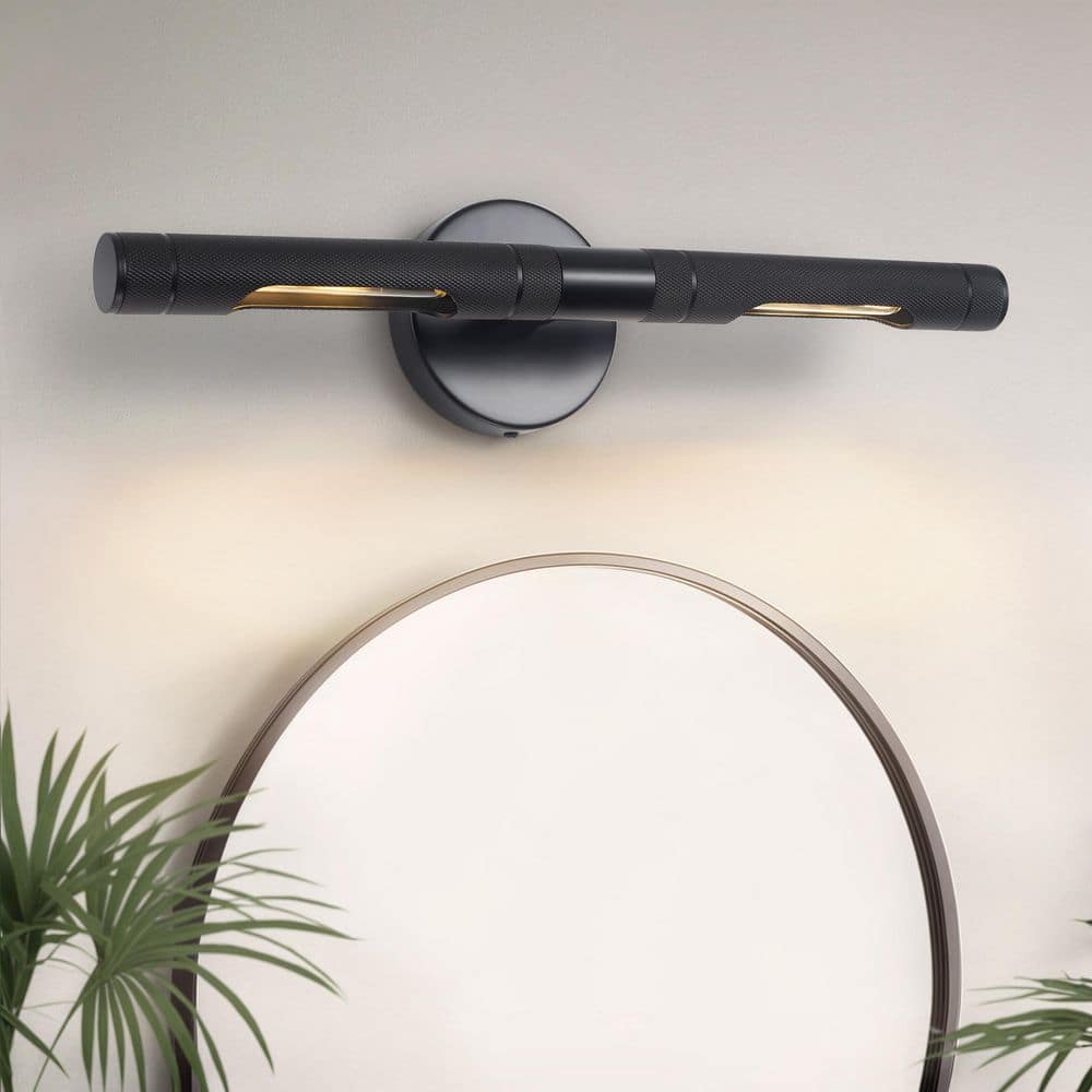 19 in. 2-Light Modern Black Vanity Light, Bathroom Light Fixtures Over Mirror with E12 Base and T20 Bulbs for Hallway price history on PriceWatchPro