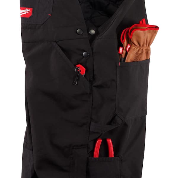 Milwaukee Men's Large Short Black FREEFLEX Insulated Bib Overalls