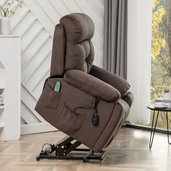 YOFE Antique Brown 26 W Single Motor Velvet Oversized Power