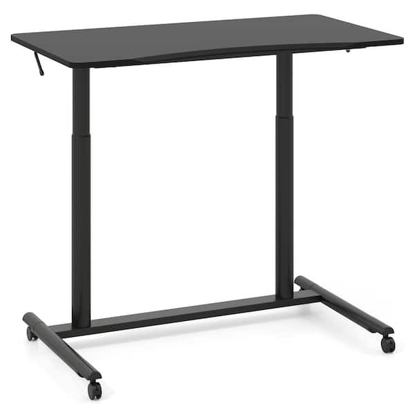 Costway 37.5 in Rectangle Black Wood Computer Desk QD-65631MW