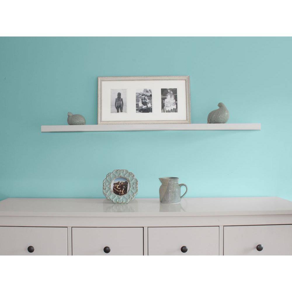 Slimline 48" White MDF Floating Wall Shelf