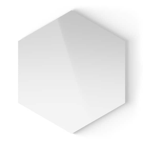 Inoxia SpeedTiles Giant Hexagon White 9.38 in. x 10.83 in. x 5 mm in Metal Peel and Stick Wall Tile (2.12 sq.ft/pack)