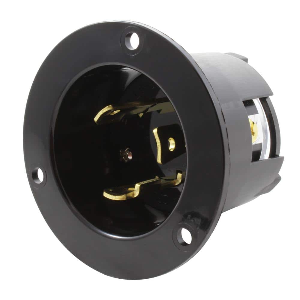 30 Amp Locking 3-Prong 250-Volt NEMA L6-30P Flanged Power Input Inlet