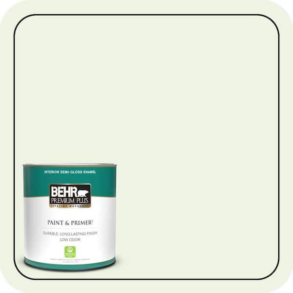 BEHR PREMIUM PLUS 1 qt. #430A-1 Mint Hint Semi-Gloss Enamel Low Odor Interior Paint & Primer