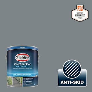 1 gal. PPG1039-5 Garrison Gray Satin Interior/Exterior Anti-Skid Porch and Floor Paint with Cool Surface Technology