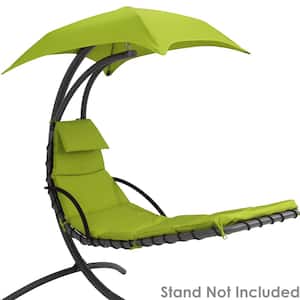27 in. x 88.5 in. Replacement Outdoor Chaise Lounge Cushion with Umbrella in Apple Green