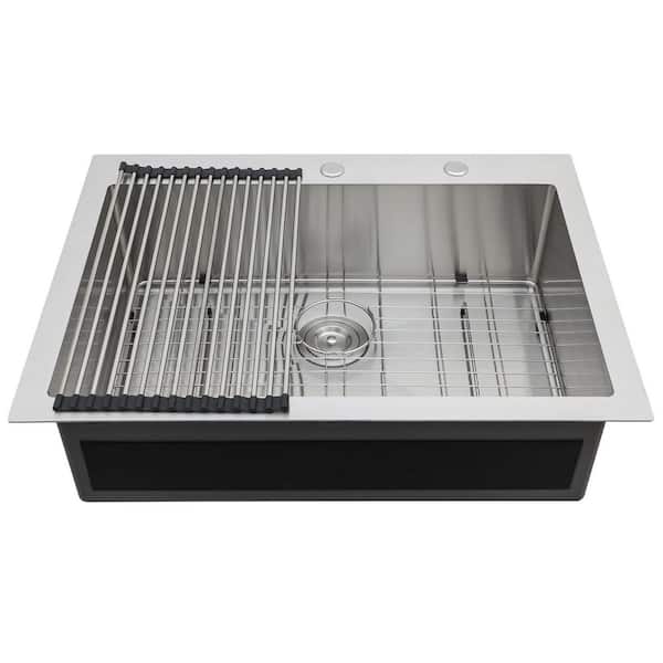 30 inch drop in singke bowls 16 gauge white stainless steel kitchen sink