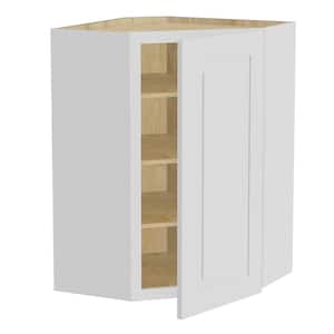 Grayson Pacific White Plywood Shaker Assembled Diagonal Corner Kitchen Cabinet Soft Close 20 in W x 12 in D x 36 in H