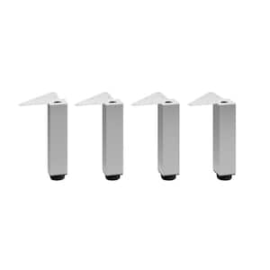 7 7/8 in. (200 mm) Stainless Steel Metal Square Furniture Leg with Leveling Glide (4-Pack)