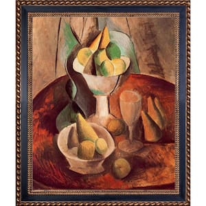 Fruit in a Vase by Pablo Picasso Verona Black and Gold Braid Framed Oil Painting Art Print 24.75 in. x 28.75 in.