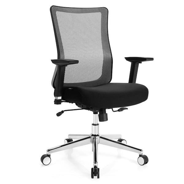 Costway Black Ergonomic Mesh Office Chair Sliding Seat Height Adjustable with Armrest