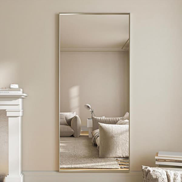 ORGANNICE 32 in. W x 72 in. H Silver Aluminum Rectangle Framed Tempered Glass Wall-Mounted Full Mirror