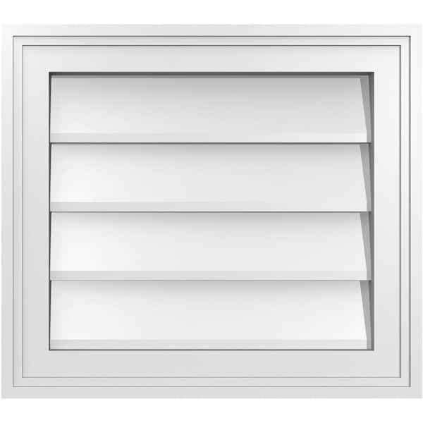 Ekena Millwork 18" x 16" Vertical Surface Mount PVC Gable Vent: Non-Functional with Brickmould Frame