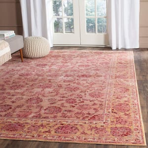 Valencia Pink/Multi 8 ft. x 10 ft. Border Floral Area Rug