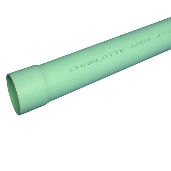 Charlotte Pipe 4 in. x 14 ft. White PVC Sewer Main SDR35 Pipe with Gaskete