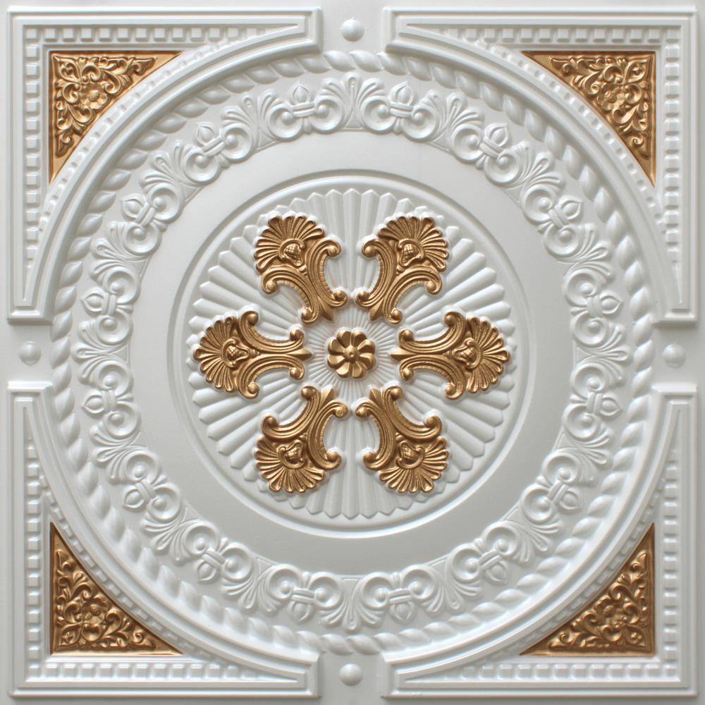 Falkirk Perth Pearl White-Gold 2 ft. x 2 ft. Decorative Contemporary Glue Up or Lay In Ceiling Tile (40 sq. ft./case) price history on PriceWatchPro