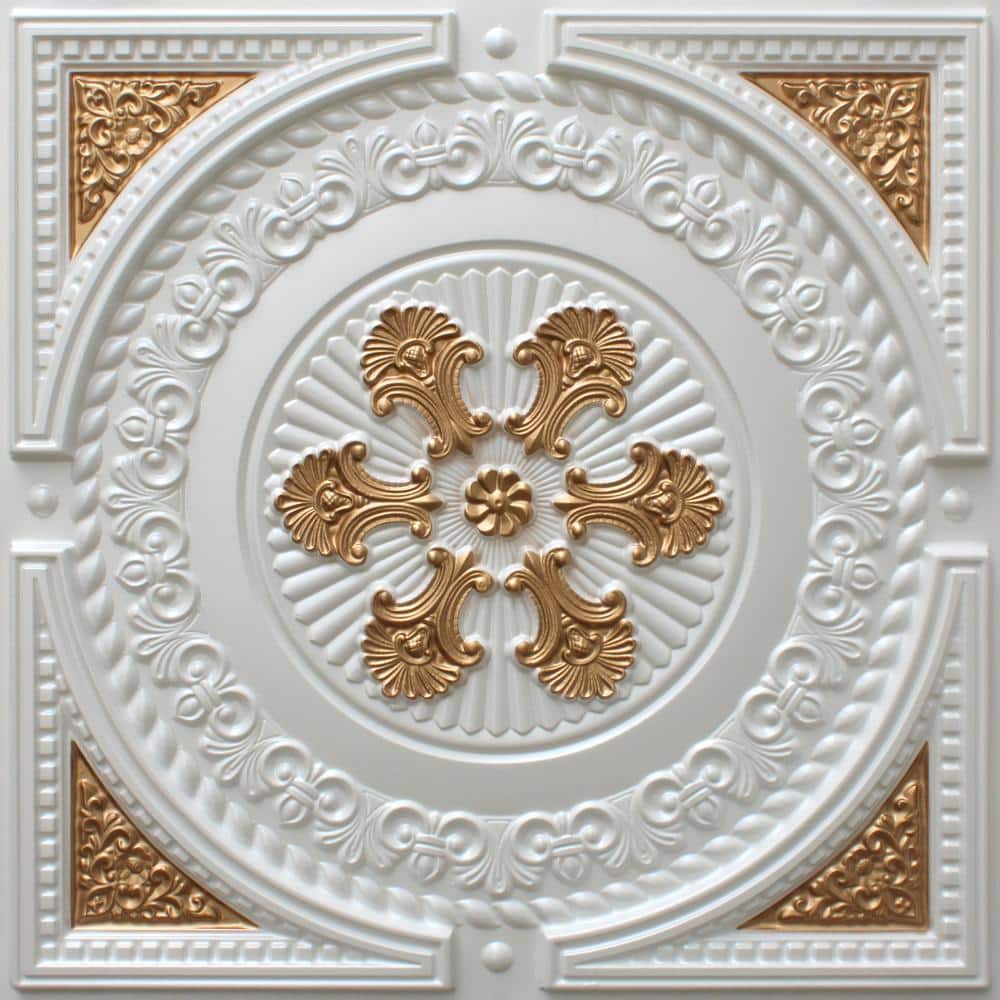 Falkirk Perth Pearl White-Gold 2 ft. x 2 ft. Decorative Contemporary Glue Up or Lay In Ceiling Tile (4 sq. ft./case) price history on PriceWatchPro