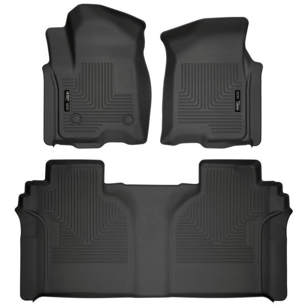 Photo 1 of Front and 2nd Seat Floor Liners Fits 2019 Silverado/Sierra 1500 Crew Cab with Carpeted Storage Box