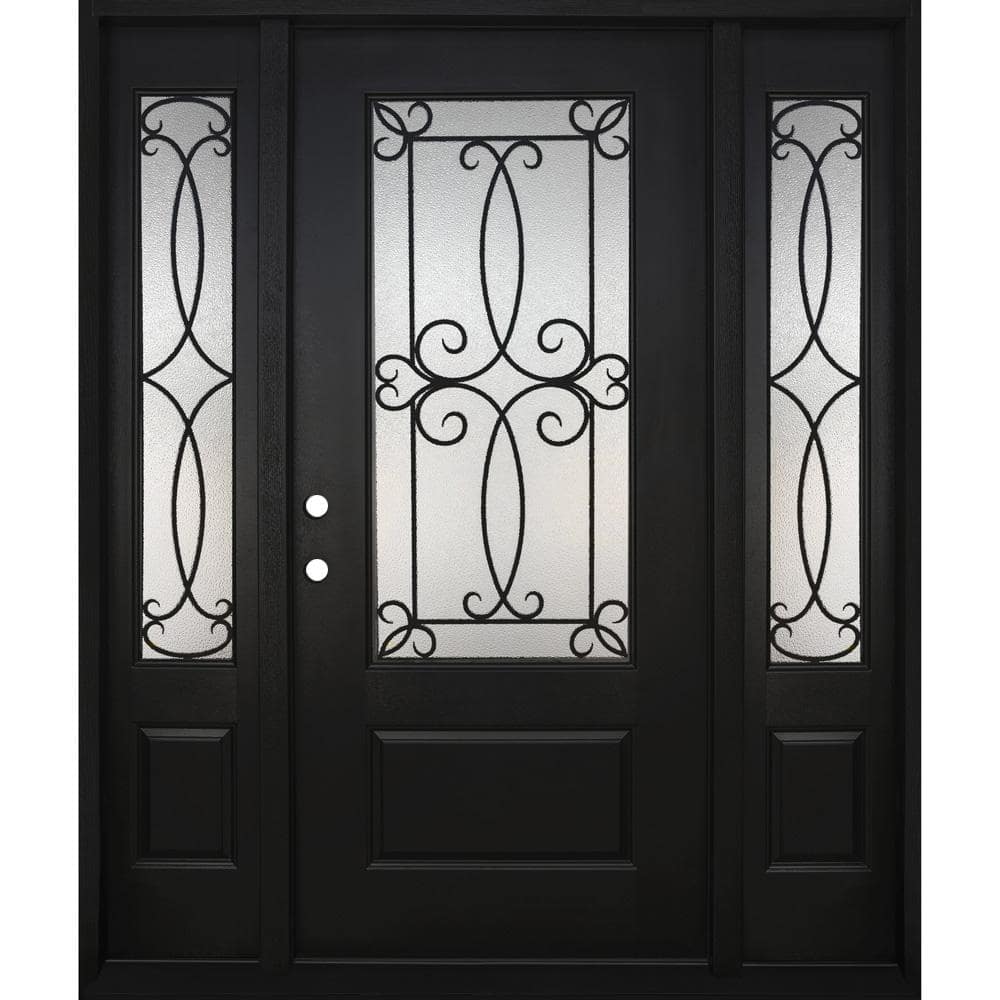 Steves And Sons Regency 36 In X 80 In 3 4lite Georgian Deco Glass Rh Onyx Stained Mahogany