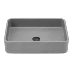 Vinnova Avila 19.7 in . Vessel Rectangular Bathroom Sink in Gray Concrete