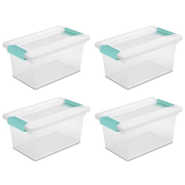 19628604 Medium Clip Box Clear Storage Tote Container with Lid