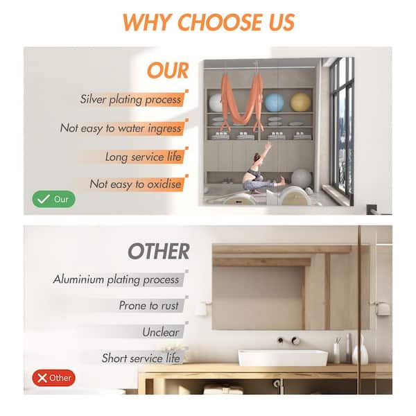 Glassless mirror, stationary with stand, horizontal,  72