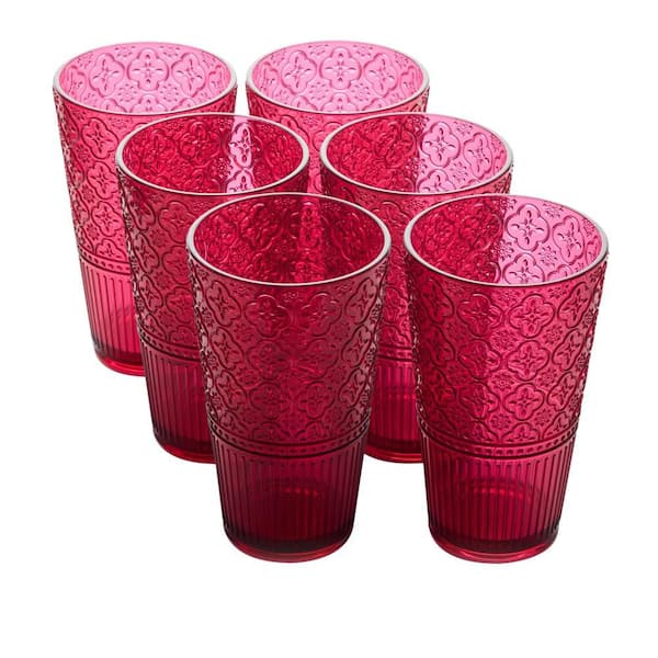 Certified International Victoria 22 oz. Ruby Acrylic Ice Tea Glass (Set of 6)