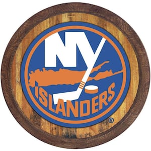 20 in. New York Islanders "Faux" Barrel Plastic Decorative Sign