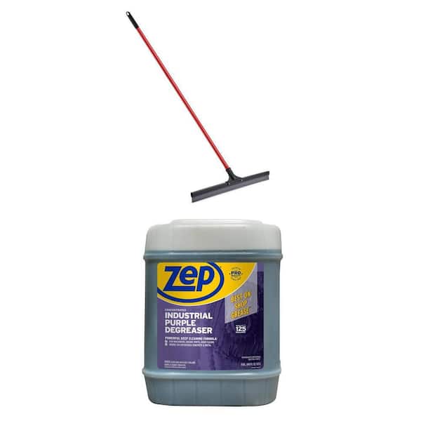 5 Gal. Industrial Purple Degreaser and 24 in. Multi-Surface Squeegee with 60 in. Steel Handle Clean Up Kit (2-Piece)